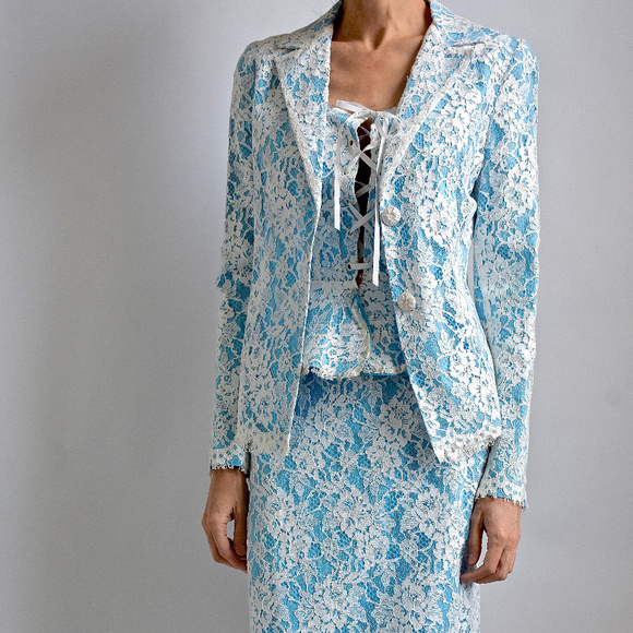 Amanda Uprichard 3 Piece Lace Suit Sz XS - Picture 1 of 15